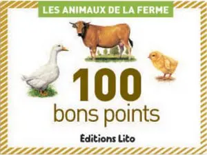 BON POINT ÉDITIONS LITO ANIMAUX FERME TEXTE PÉDAGOGIQUE AU VERSO 61X82MM BOÎTE 100 UNITÉS
