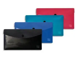 CHEMISE POCHETTE ELBA DL OSMOSE POLYPROPYLENE TRANSLUCIDE   FORMAT DL 125X220MM FERMETURE BOUTON PRESSION COLORIS