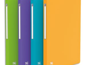 CLASSEUR OXFORD MEMPHIS 4 ANNEAUX RONDS 15MM POLYPROPYLÈNE 5/10E TOUCHER SATINÉ DOS 20MM ÉTIQUETTE DOS ASSORTIS STYLE