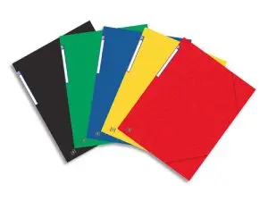 CHEMISE 3 RABATS ELBA TOP FILE CARTE LUSTRÉE 7/10E FORMAT A3 DOS 25MM ÉLASTIQUE COLORIS ASSORTIS