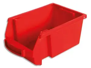 BAC A BEC VISO POLYPROPYLENE EMPILABLE RESISTANT GRANDE    OUVERTURE PORTE-ETIQUETE      15,7X10,1X7CM    ROUGE