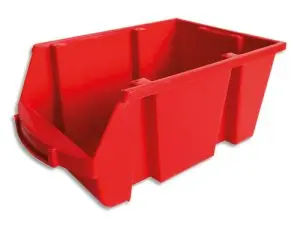 BAC A BEC VISO POLYPROPYLENE EMPILABLE RESISTANT GRANDE    OUVERTURE PORTE-ETIQUETE      33,5X21,5X15CM 10L ROUGE