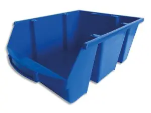 BAC A BEC VISO POLYPROPYLENE EMPILABLE RESISTANT GRANDE    OUVERTURE PORTE-ETIQUETTE     45,5X30X17,5CM 28L BLEU