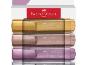 SURLIGNEUR FABER-CASTELL TEXTLINER TL46 METALLIC       POINTE BISEAUTEE TRAIT 1/5MM  COLORIS ASSORTIS ETUI 4