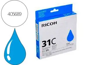 CARTOUCHE RICOH GC-31C GEL ENCRE 405689 COULEUR CYAN 1920P