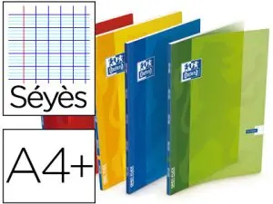 CAHIER PIQUÉ OXFORD OPENFLEX COUVERTURE POLYPROPYLÈNE TRANSPARENTE RAINURÉE A4+ 24X32CM 140 PAGES SÉYÈS PAGE DE GARDE