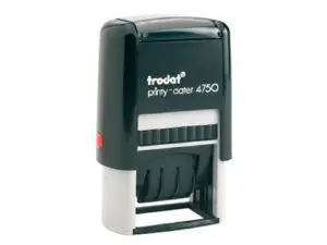 TAMPON DATEUR TRODAT 4750L FORMULE STANDARD REÇU LE 41X25MM EMPREINTE BICOLORE DATE 4MM COLORIS BLEU/ROUGE