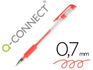 STYLO-BILLE Q-CONNECT ÉCRITURE MOYENNE 0.5MM CORPS TRANSLUCIDE GRIP CAOUTCHOUC COLORIS ROUGE