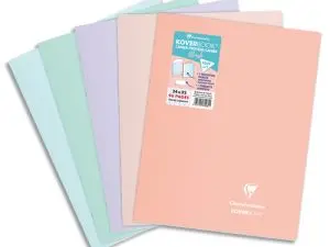 CAHIER PIQUE CLAIREFONTAINE KOVERBOOK BLUSH POLYPROPYLENE 24X32CM 96 PAGES SEYES        COLORIS PASTEL ASSORTIS