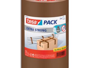 RUBAN ADHESIF TESA PVC SILENCIEUX EPAISSEUR 52       MICRONS JUSQU'A 25KG 50MMX66M COLORIS HAVANE LOT 3 ROULEAUX