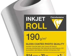 PAPIER CLAIREFONTAINE COUCHE BRILLANT LARGEUR 30MX914MM    190G APPLICATION JET D'ENCRE  QUALITE PHOTO BOBINE