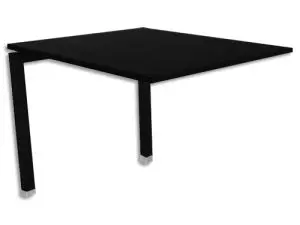 RETOUR DE BUREAU MT INTERNATIONAL PLATEAU NOIR MELAMINÉ 25MM 25MM PIETEMENT ARCHE COLORIS NOIR 80X60CM