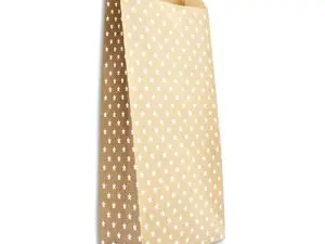 SAC KRAFT CLAIREFONTAINE 15X31CM IMPRIMES ETOILES LOT  50 UNITES