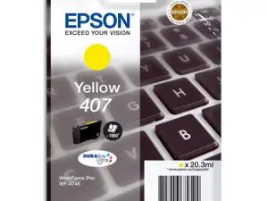 CARTOUCHE EPSON JET D'ENCRE 407 CLAVIER COULEUR JAUNE 1,9K