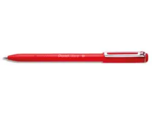 STYLO-BILLE PENTEL IZEE A CAPUCHON ECRITURE MOYENNE     POINTE 1MM ENCRE FAIBLE       VISCOSITE  RECHARGEABLE ROUGE