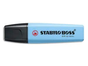 SURLIGNEUR STABILO BOSS ORIGINAL PASTEL ENCRE BASE    EAU POINTE BISEAUTEE LARGEUR  TRACE 2/5MM COLORIS FRAICHEUR
