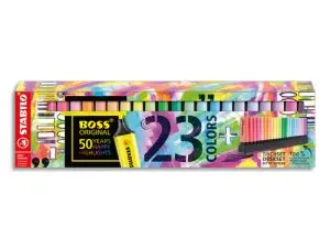 SURLIGNEUR STABILO BOSS ORIGINAL RECHARGEABLE POINTE  BISEAUTEE TRACE 2/5MM DESKSET 23 UNITES ASSORTIES