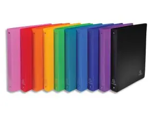 CLASSEUR EXACOMPTA 4 ANNEAUX 30MM POLYPROPYLÈNE 7/10E A4+ DOS 40MM COLORIS OPAQUES ASSORTIS 20U