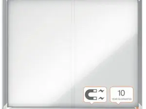 VITRINE D INTERIEUR NOBO PREMIUM PLUS A4 PORTE         COULISSANTE VERRE SECURITE    FOND MAGNETIQUE INSCRIPTIBLE