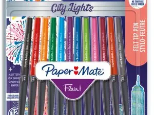 BLISTER 12 STYLOS-FEUTRES PAPER MATE FLAIR METALLIC     COLORIS ASSORTIS