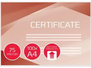 POCHETTE PLASTIFICATION GBC HIGHSPEED A4 75 MICRONS BRILLANT BOITE 100 UNITES