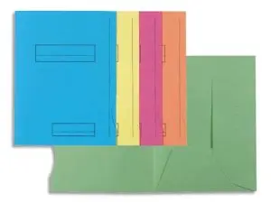 CHEMISE EXACOMPTA SUPER CARTE SEMI RIGIDE 240X320MM 210G IMPRIMÉE 2 RABATS COLORIS ASSORTIS LOT 50 UNITÉS
