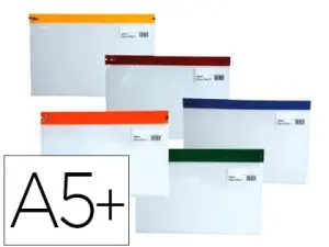 POCHETTE ENVELOPPE ZIP 255X190MM DOCUMENT A5 148X210MM TOUS USAGES COLORIS ASSORTIS