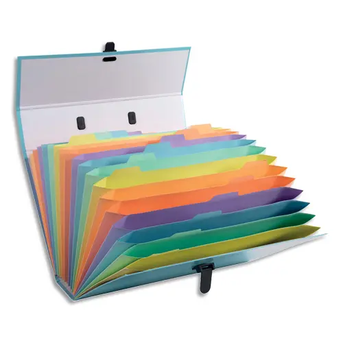 TRIEUR EXACOMPTA FAMILIAL A POIGNEE AQUAREL ASSORTIE 18 COMPARTIMENTS