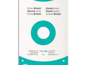 ETUI DE 100 FICHES EXACOMPTA BRISTOL BLANC QUADRILLE 5X5   UNI PERFOREE 125X200MM