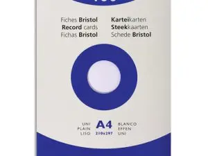 ETUI 100 FICHES EXACOMPTA BRISTOL UNI NON PERFOREE      BLANC 210X297 MM