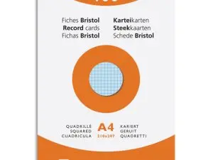 ETUI 100 FICHES EXACOMPTA BRISTOL QUADRILLEE 5X5 NON    PERFOREE 210X297 MM COLORIS   ASSORTIS
