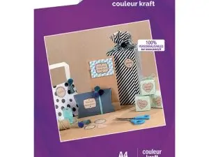 AUTOCOLLANT AVERY 100% RECYCLE A4 JET D ENCRE OU     LASER PAQUET DE 8 COLORIS     KRAFT