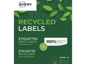 ETIQUETTE AUTOCOLLANTE AVERY ADRESSE RECYCLEE LASER BLANC  99,1 X 38,1MM BOITE DE 210