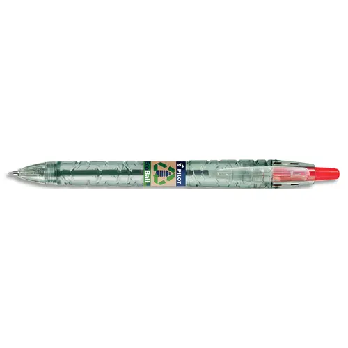 STYLO-BILLE PILOT B2P ECOBALL BEGREEN RETRACTABLE RECHARGEABLE. POINTE MOYENNE. COLORIS ROUGE