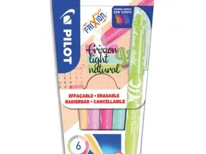 SURLIGNEUR PILOT FRIXION LIGHT NATURAL EFFACABLE       POINTE MOYENNE BISEAUTEE      COLORIS ASSORTIS POCHETTE 6