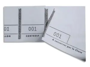 BLOC EXACOMPTA PASSE-PARTOUT 48X150MM 100 FEUILLETS 3 COUPONS NUMÉROTÉS 1/1000 DÉTACHABLES SOUCHE