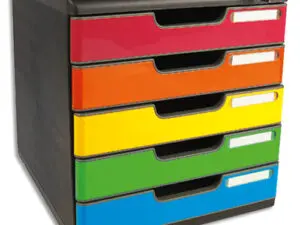 MODULE CLASSEMENT EXACOMPTA MODULO IDERAMA 5 TIROIRS      FERMETURE A CLE COLORIS       ARLEQUIN