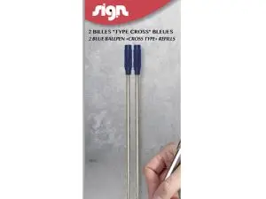 RECHARGE BILLE SIGN CROSS POINTE MOYENNE COLORIS BLEU   BLISTER 2 UNITES