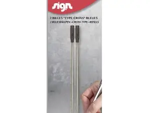 RECHARGE BILLE SIGN CROSS POINTE MOYENNE COLORIS NOIR   BLISTER 2 UNITES