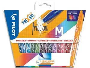 ROLLERS PILOT FRIXION BALL EFFACABLE ENCRE THERMOSENS    RECHARGEABLE POINTE MOYENNE   ASSORTIES POCHETTE DE 15