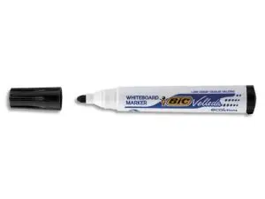 MARQUEUR BIC VELLEDA 1701 EFFAÇABLE POINTE OGIVE TRACÉ 1-5MM ENCRE BASE ALCOOL INODORE CORPS PLASTIQUE NOIR