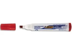 MARQUEUR BIC VELLEDA 1751 EFFAÇABLE POINTE BISEAUTÉE TRACÉ 2/5MM ENCRE BASE ALCOOL INODORE CORPS PLASTIQUE ROUGE