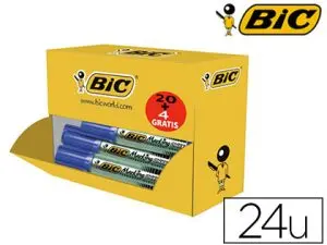 MARQUEUR BIC PERMANENT VALUE ONYX CORPS MÉTAL ENCRE SOLVANT AROMATIQUE TOUS SUPPORTS MÉTAL PLASTIQUE VERRE BLEU 24U