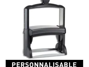 TAMPON TRODAT METALLIQUE A ENCRAGE AUTOMATIQUE SANS      CADRE 15 LIGNES + PLAQUE      PERSONNALISABLE