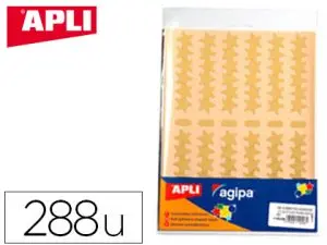 GOMMETTE MÉTALLISÉE APLI AGIPA ÉTOILE COLORIS OR ARGENT POCHETTE 288 UNITÉS