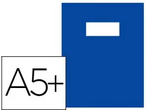 PROTÈGE-CAHIER RIPLAST GREEN LINE PVC OPAQUE 18/100E RABATS ÉTIQUETTE PORTE-ÉTIQUETTE INCLUS ÉCOLIER 170X220MM BLEU