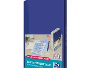 40 POCHETTE COIN OXFORD BLOC A4 POLYPROPYLENE 90MICRONS INCOLORE