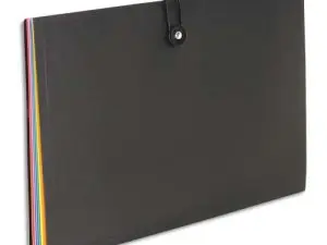 TRIEUR VIQUEL RAINBOW CLASS PP 8/10E 350X245MM 8 POSITIONS EXTENSIBLE FERMETURE BOUTON RIVETÉ ÉLASTIQUE COLORIS NOIR