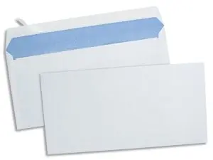 ENVELOPPE ÉCONOMIQUE DL 110X220MM 80G ADHÉSIVE COLORIS BLANC BOÎTE 500 UNITÉS
