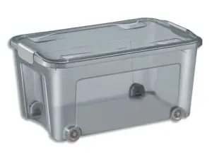 BOITE DE RANGEMENT CEP POLYPROPYLENE 4ROULETTES POUR DEPLACEMENT 59,3X38X29CM      CONTENANCE 43L
